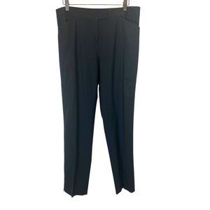 Lafayette 148 NY Black Irving Virgin Wool Stretch Blend Trouser Dress Pants 10
